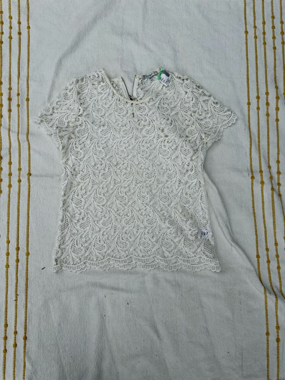 Papaya White Lace Short Sleeve Blouse